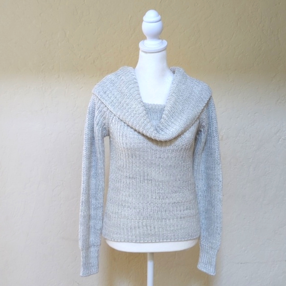 a new day Heathered Knit Cowl Neck Cropped Ribbed Sweater Size XS